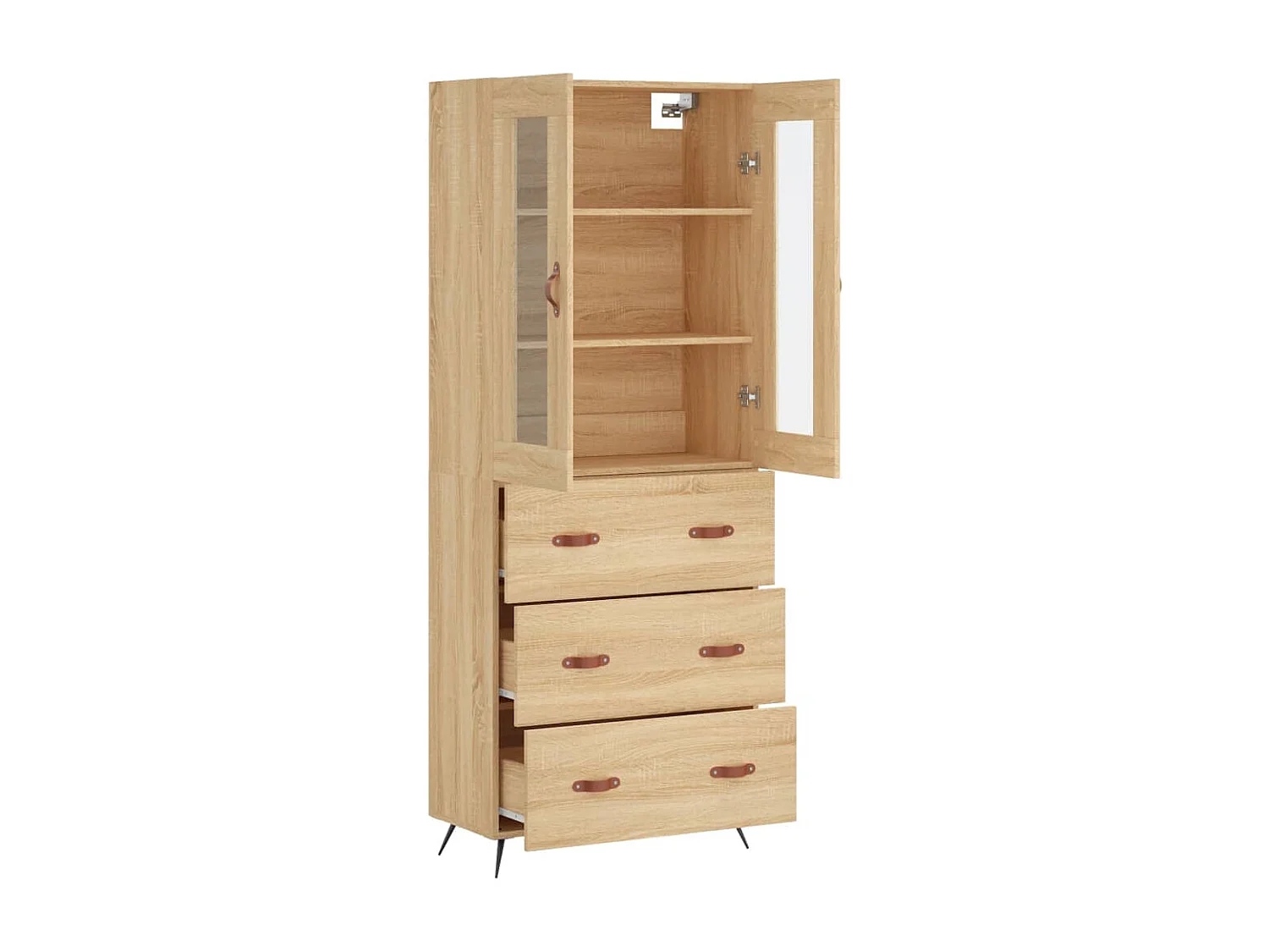 Buffet haut Chêne sonoma 69,5x34x180 cm Bois d'ingénierie