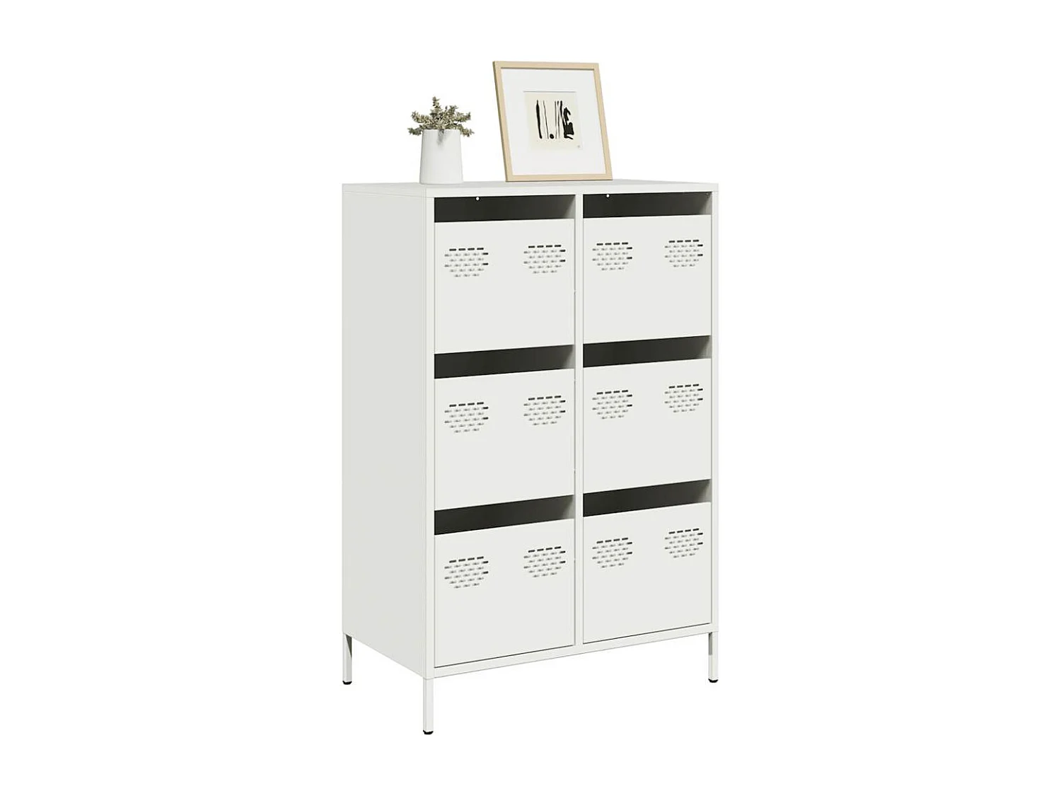 Buffet haut blanc 68x39x101,5 cm acier