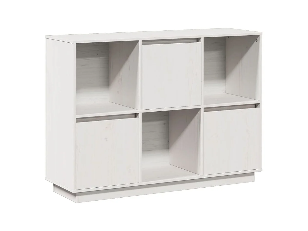 Buffet Blanc 110,5x35x80 cm Bois massif de pin