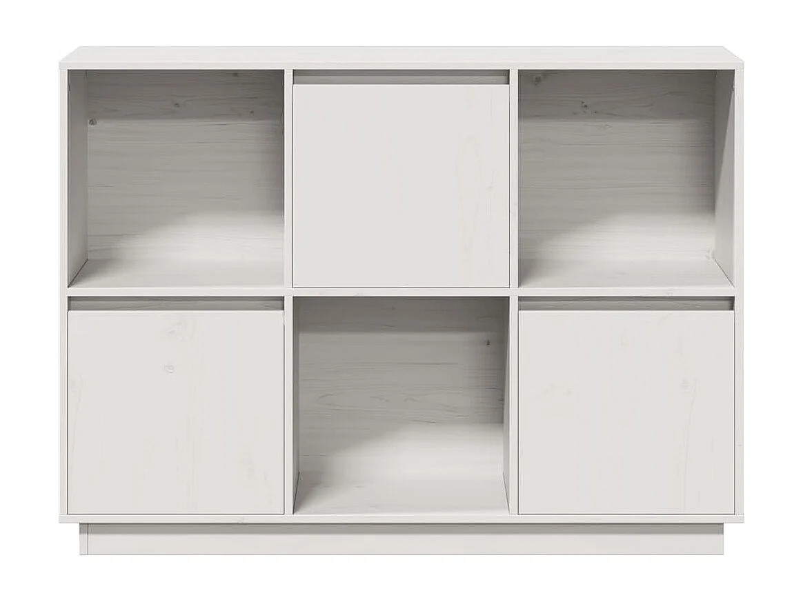 Buffet Blanc 110,5x35x80 cm Bois massif de pin