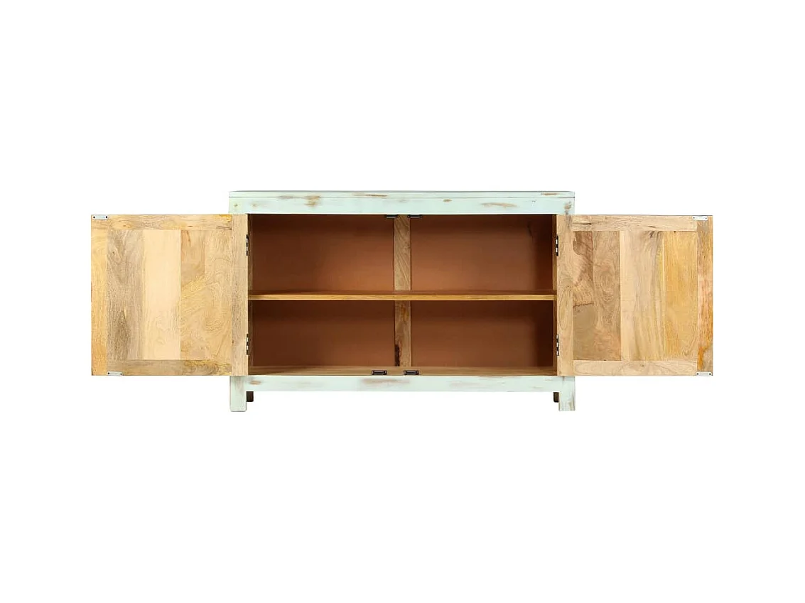 Buffet Bleu clair 110x35x70 cm Bois de manguier massif