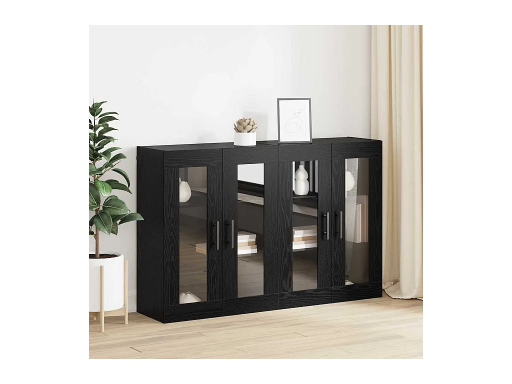 Armoires Murailles 2 pcs Chêne noir 69,5 x 34 x 90 cm