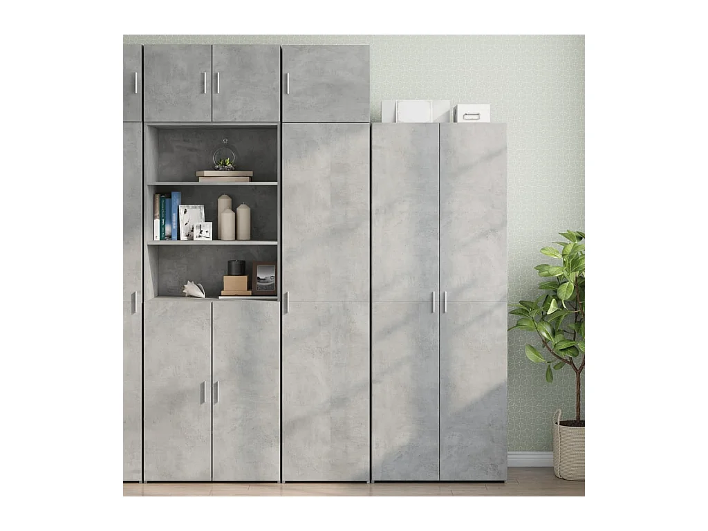 Armoire de rangement mince gris béton 45x42,5x225 cm