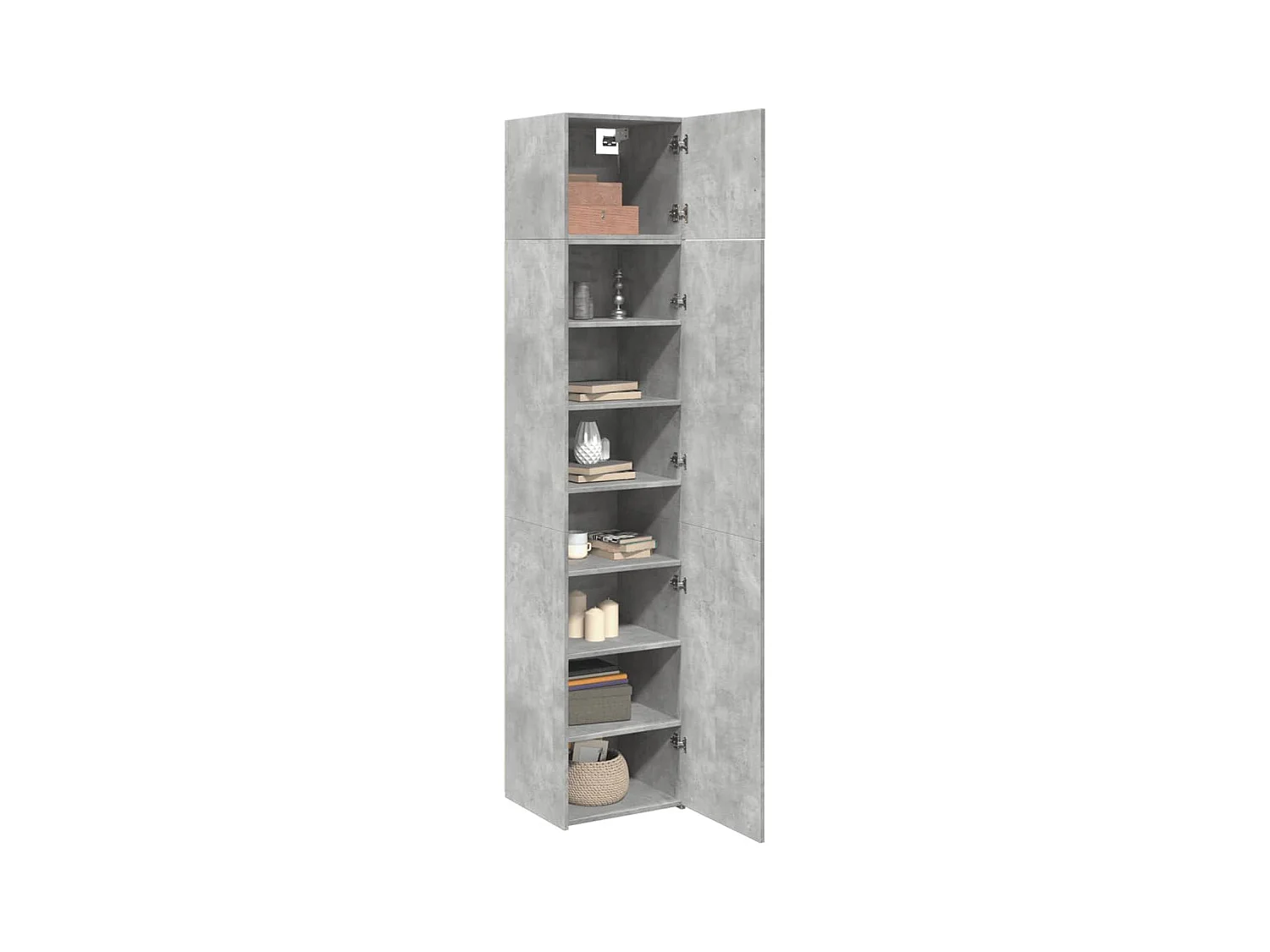 Armoire de rangement mince gris béton 45x42,5x225 cm