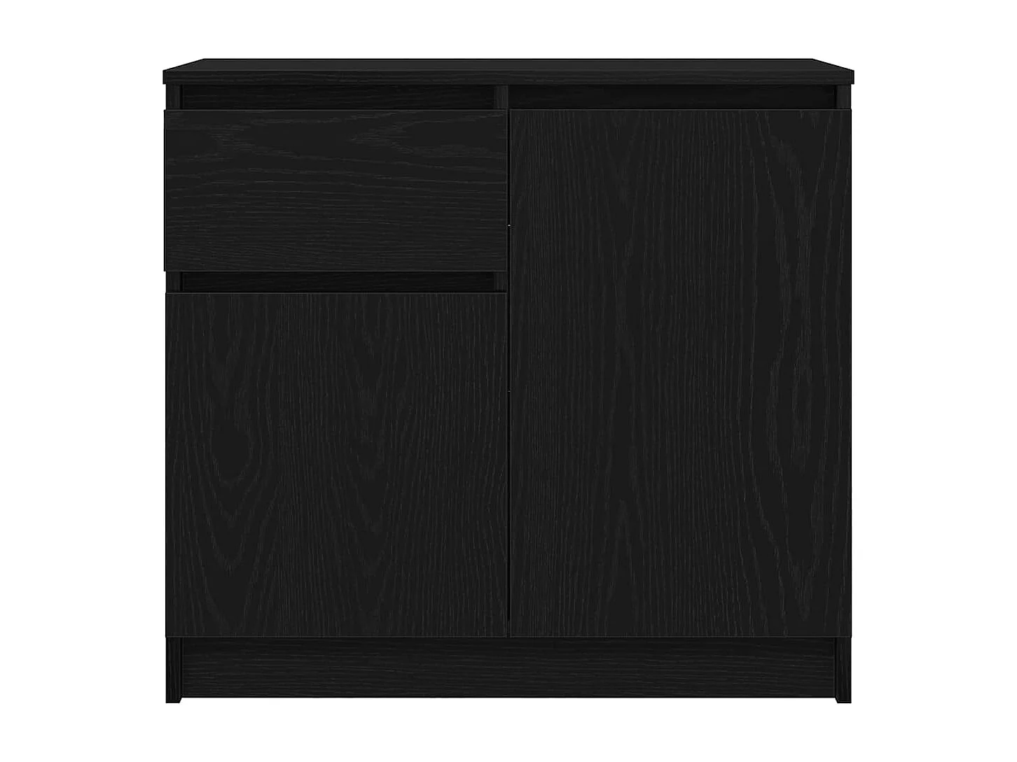 Buffet avec tiroir chêne noir 71x35x65 cm bois d'ingénierie