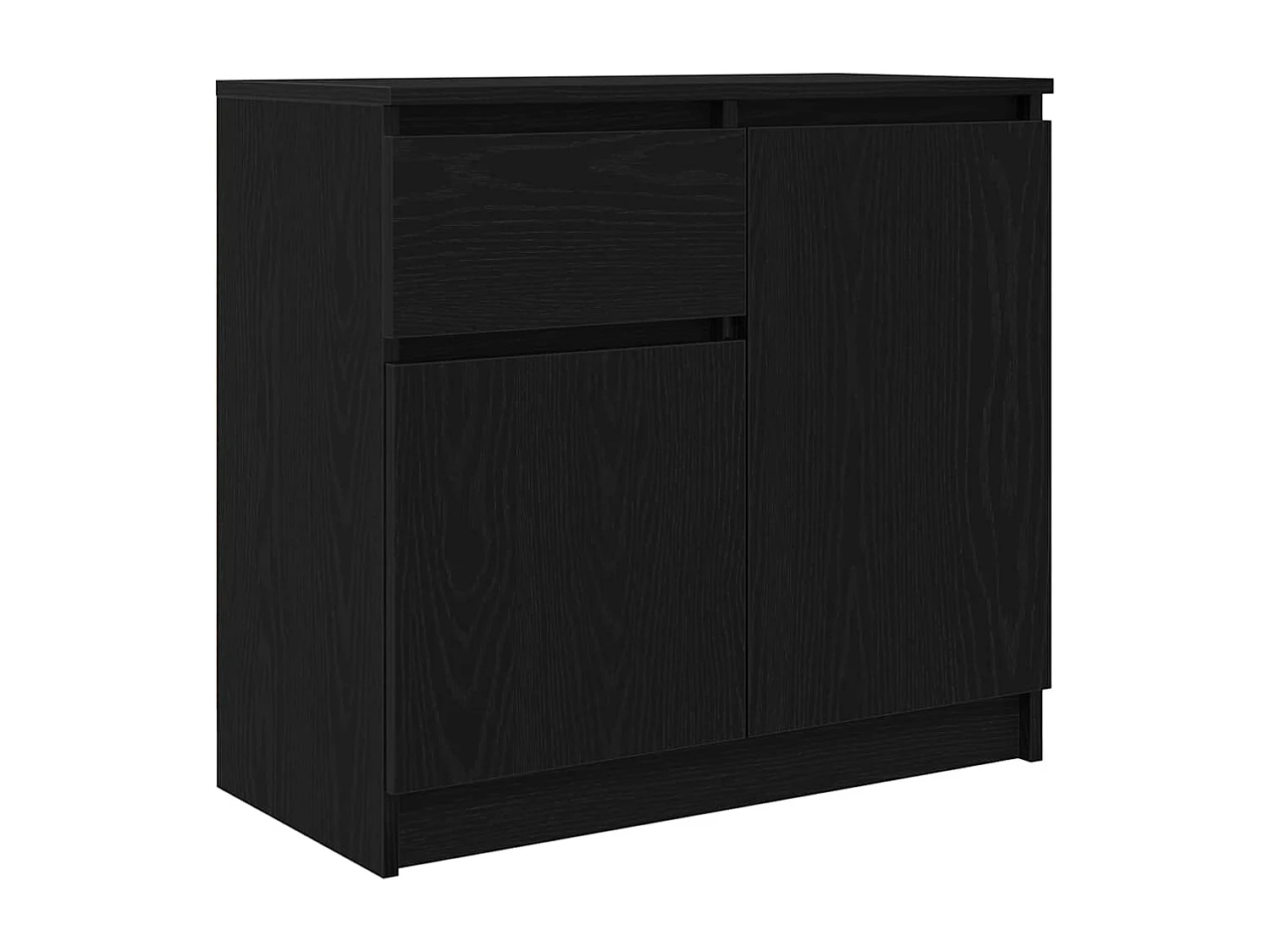 Buffet avec tiroir chêne noir 71x35x65 cm bois d'ingénierie