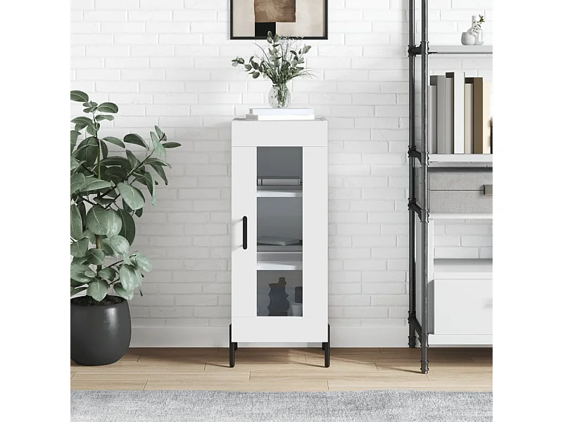 Dressoir Glanzend wit 34,5x34x90 cm Technisch hout