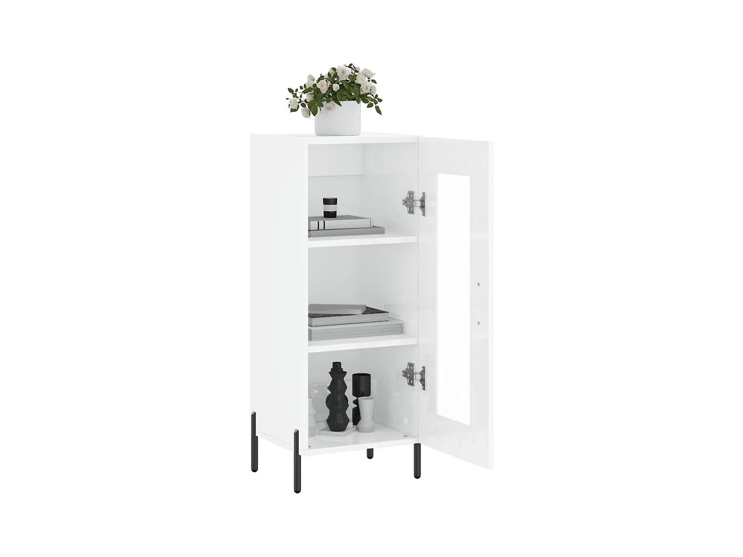 Dressoir Glanzend wit 34,5x34x90 cm Technisch hout