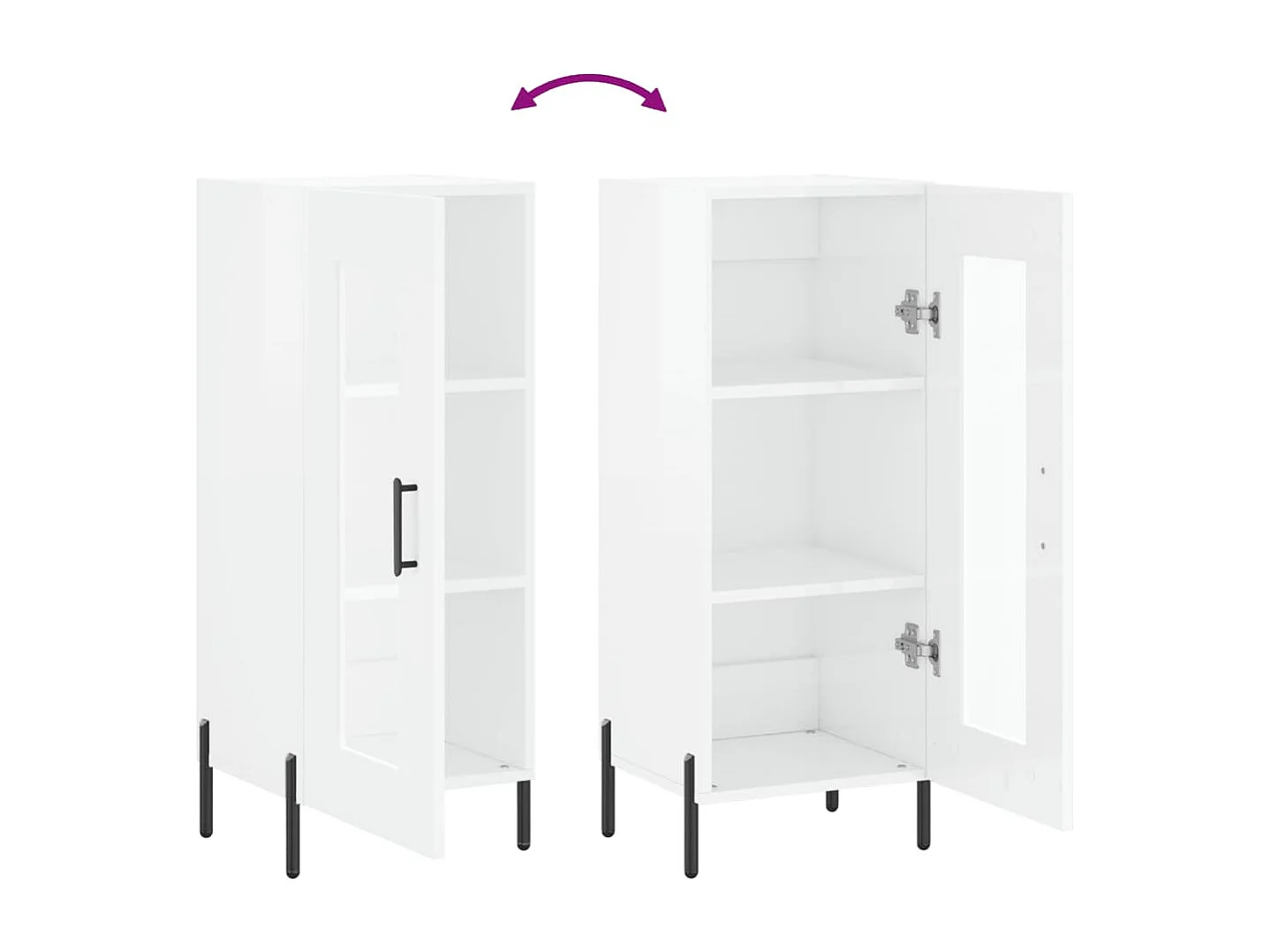 Dressoir Glanzend wit 34,5x34x90 cm Technisch hout