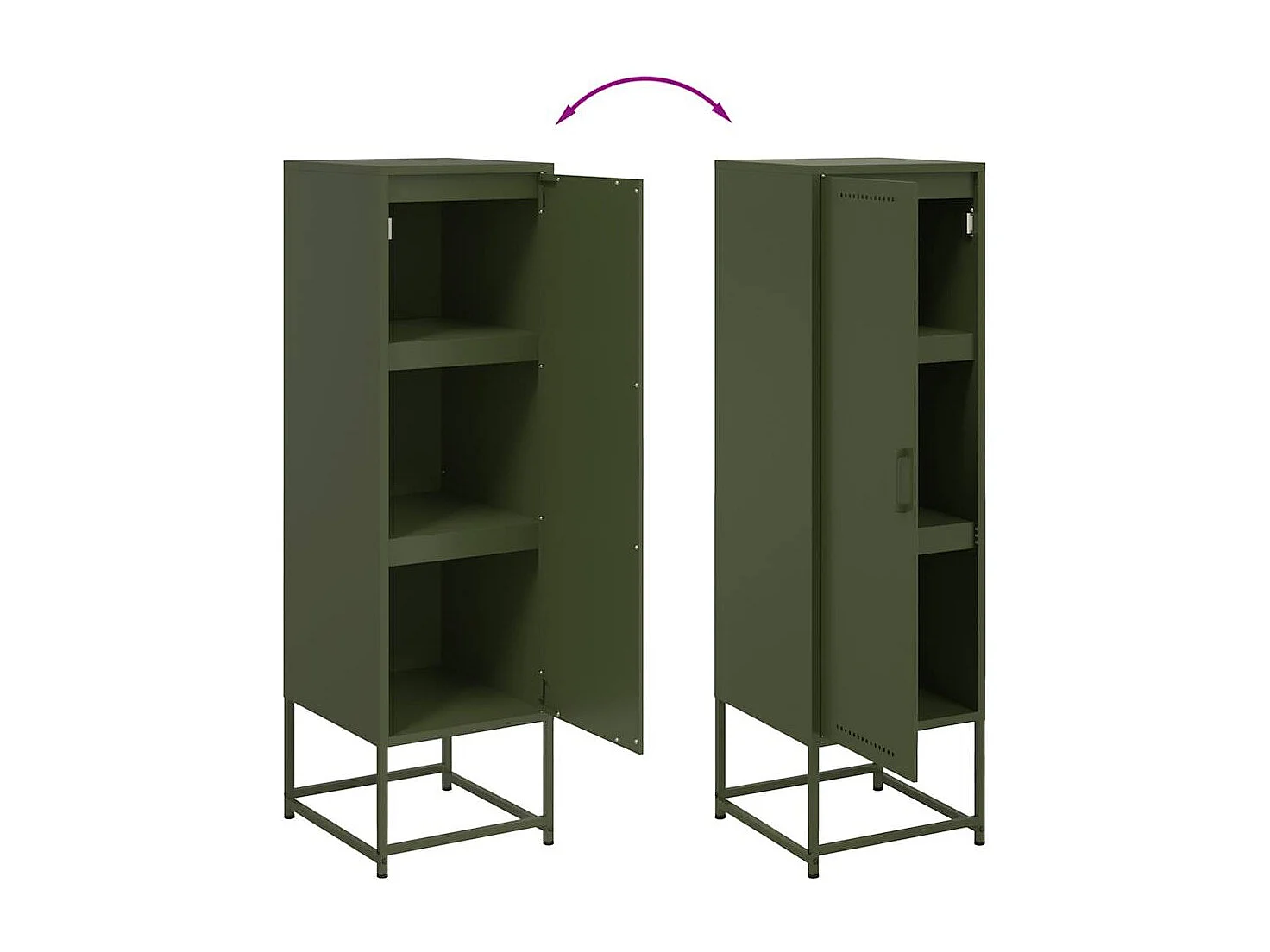 Buffet vert olive 36x39x123 cm acier