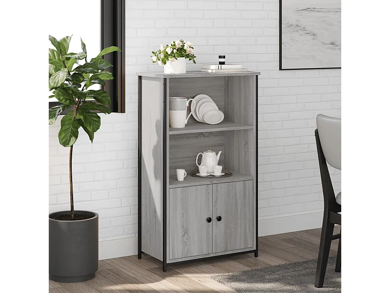 Buffet haut sonoma gris 62x32x103,5 cm bois d'ingénierie
