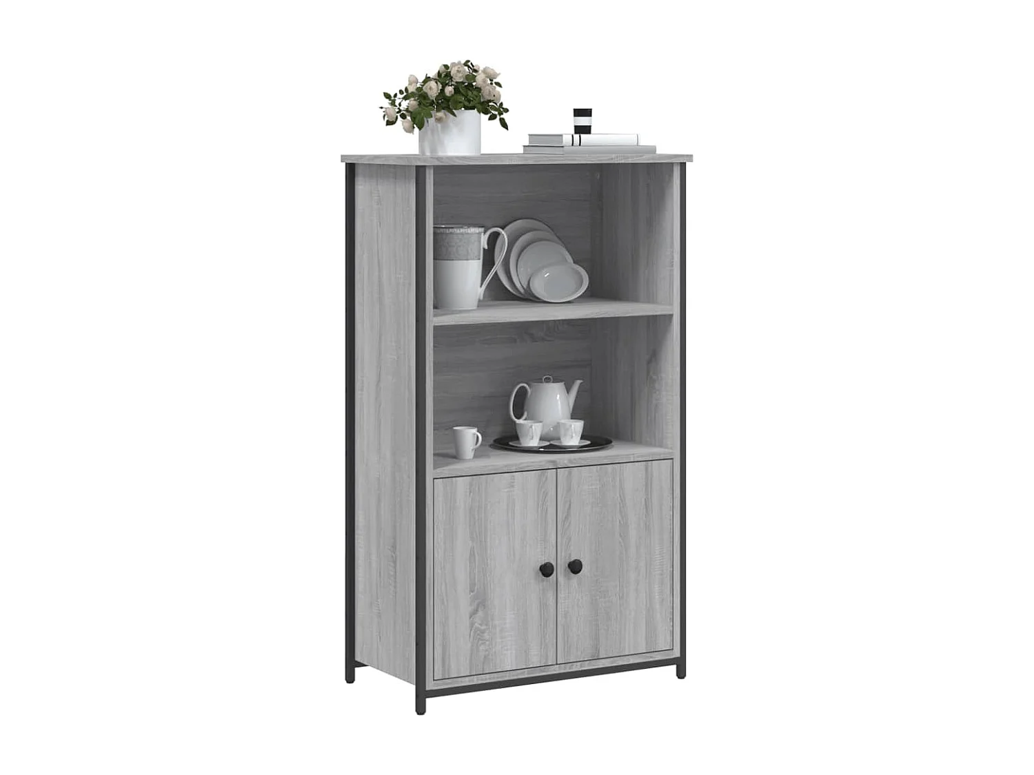 Credenza alta grigia Sonoma 62x32x103,5 cm in legno ingegnerizzato