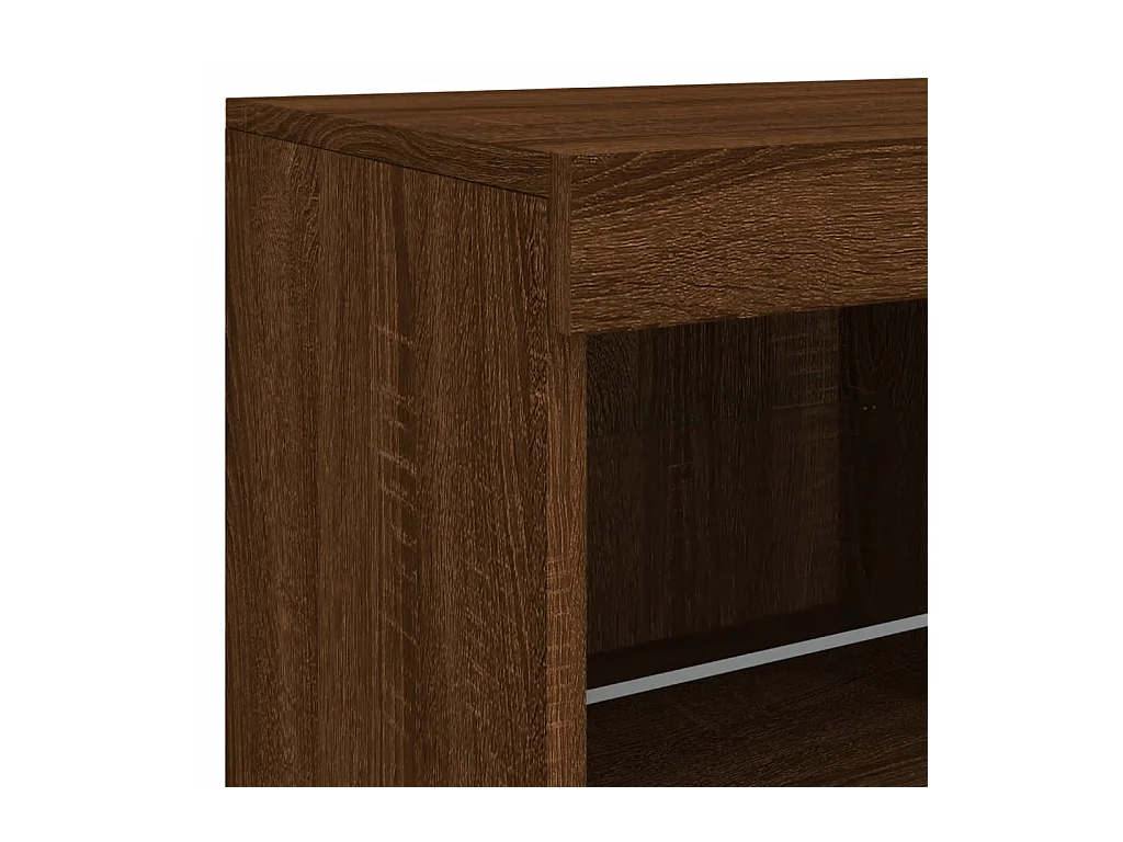 Buffet avec lumières LED chêne marron 81x37x67 cm
