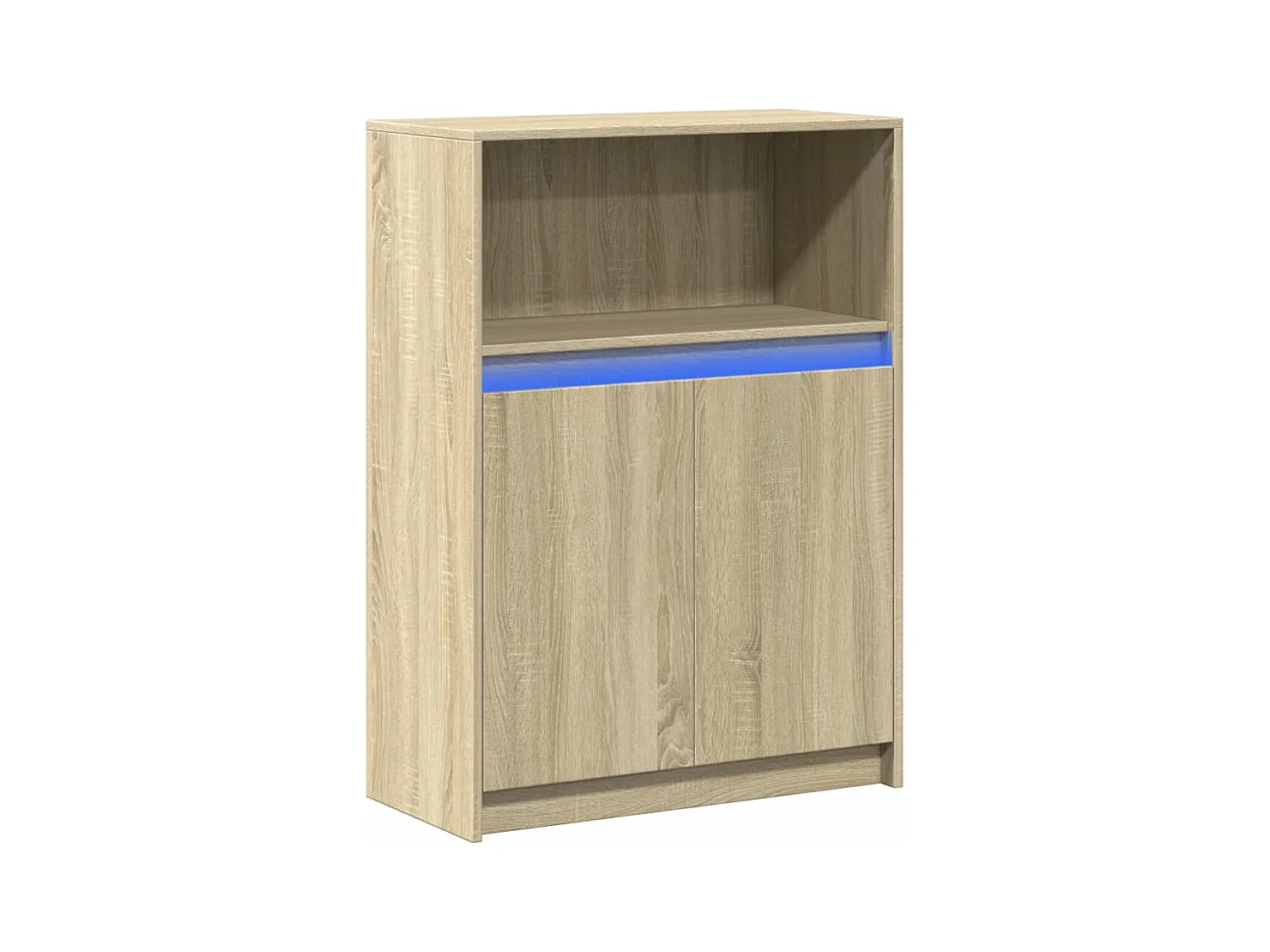 Buffet avec LED chêne sonoma 72x34x100 cm bois d'ingénierie