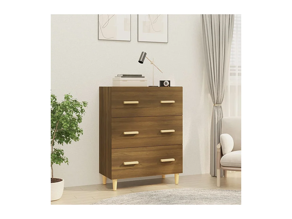 Buffet Chêne marron 70x34x90 cm Bois d'ingénierie