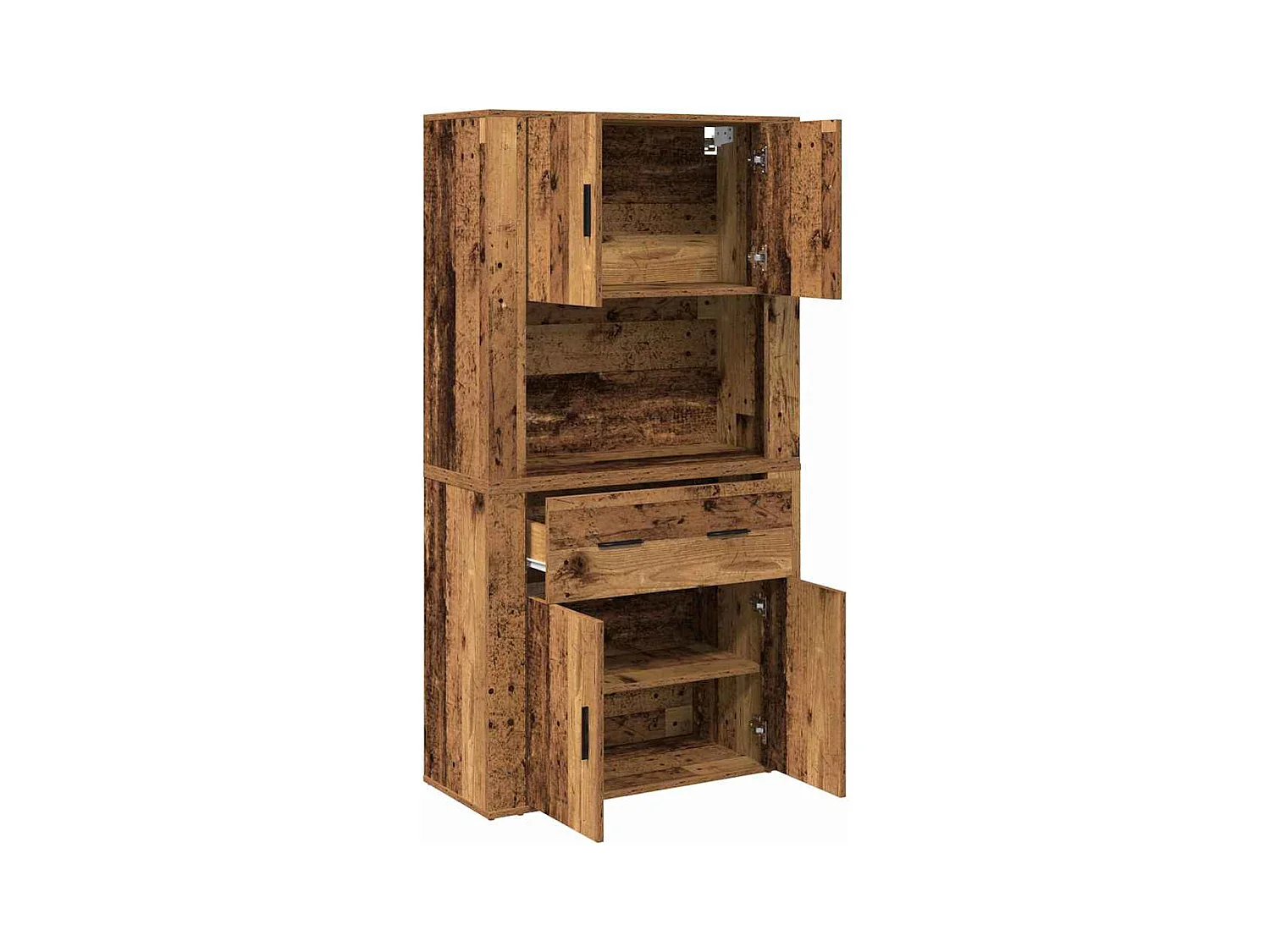 Highboard vieilli 80x33x150 cm en bois d'ingénierie