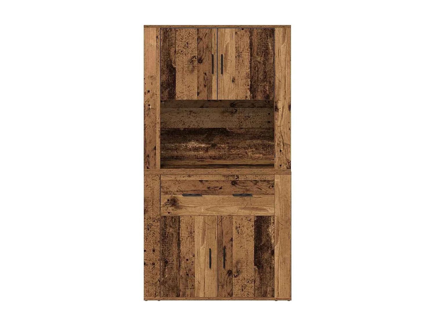 Highboard vieilli 80x33x150 cm en bois d'ingénierie