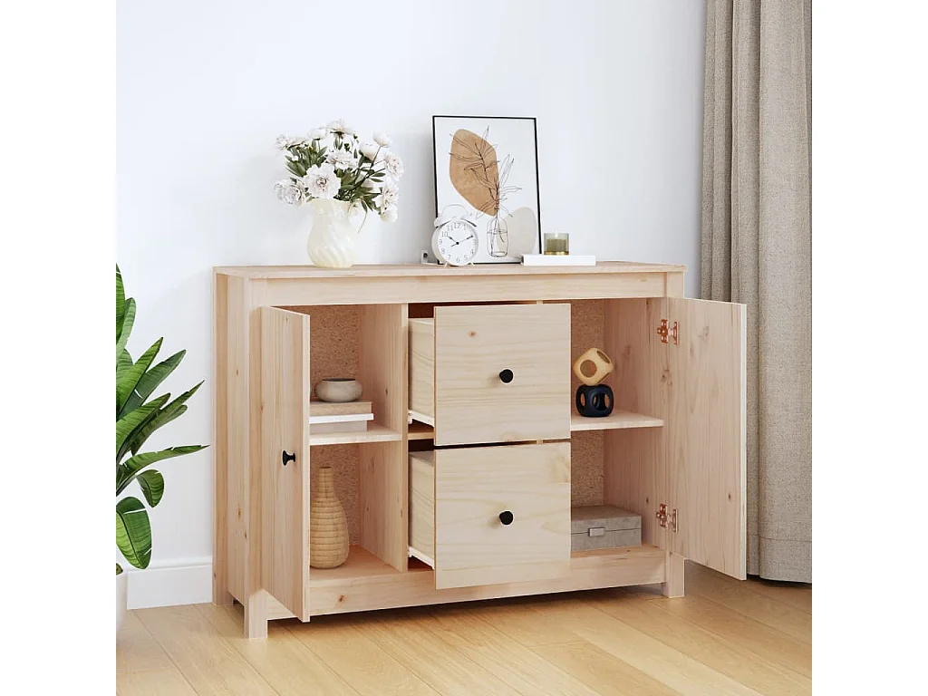 Buffet 100x35x74 cm Bois massif de pin