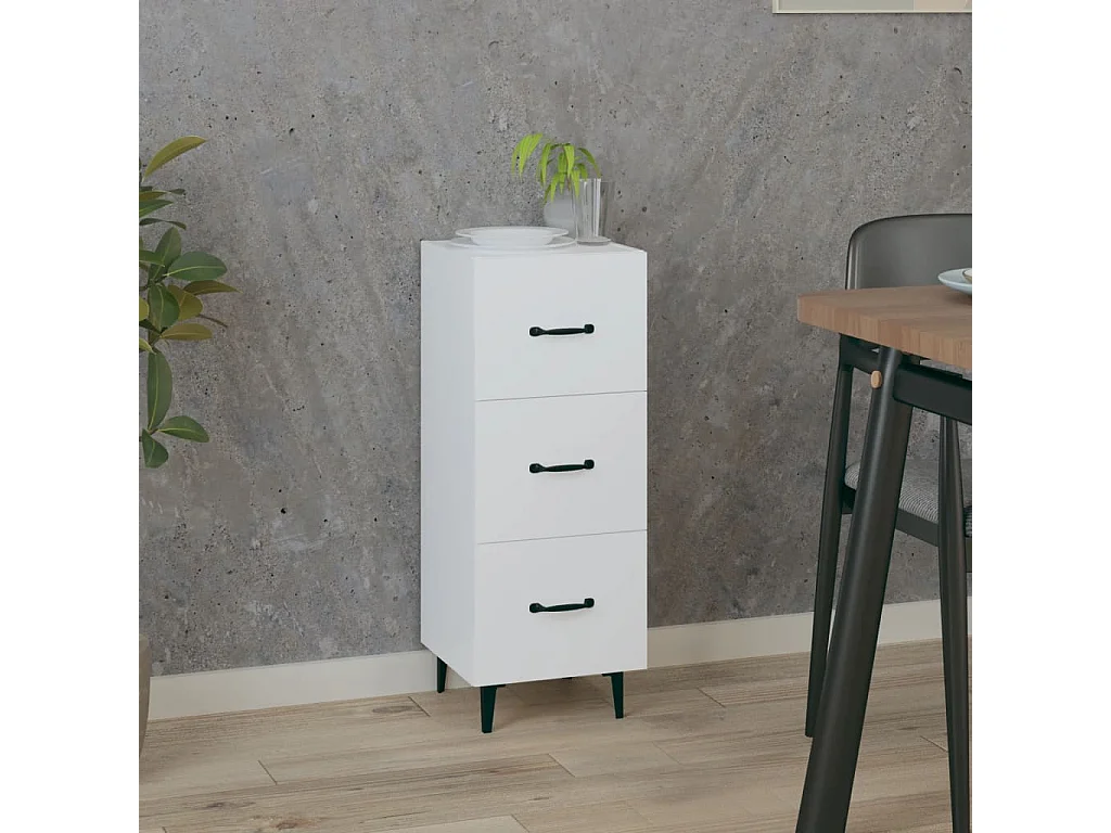 Buffet blanc 34,5x34x90 cm bois d'ingénierie