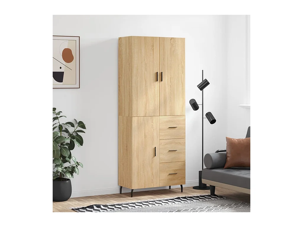 Buffet haut Chêne sonoma 69,5x34x180 cm Bois d'ingénierie