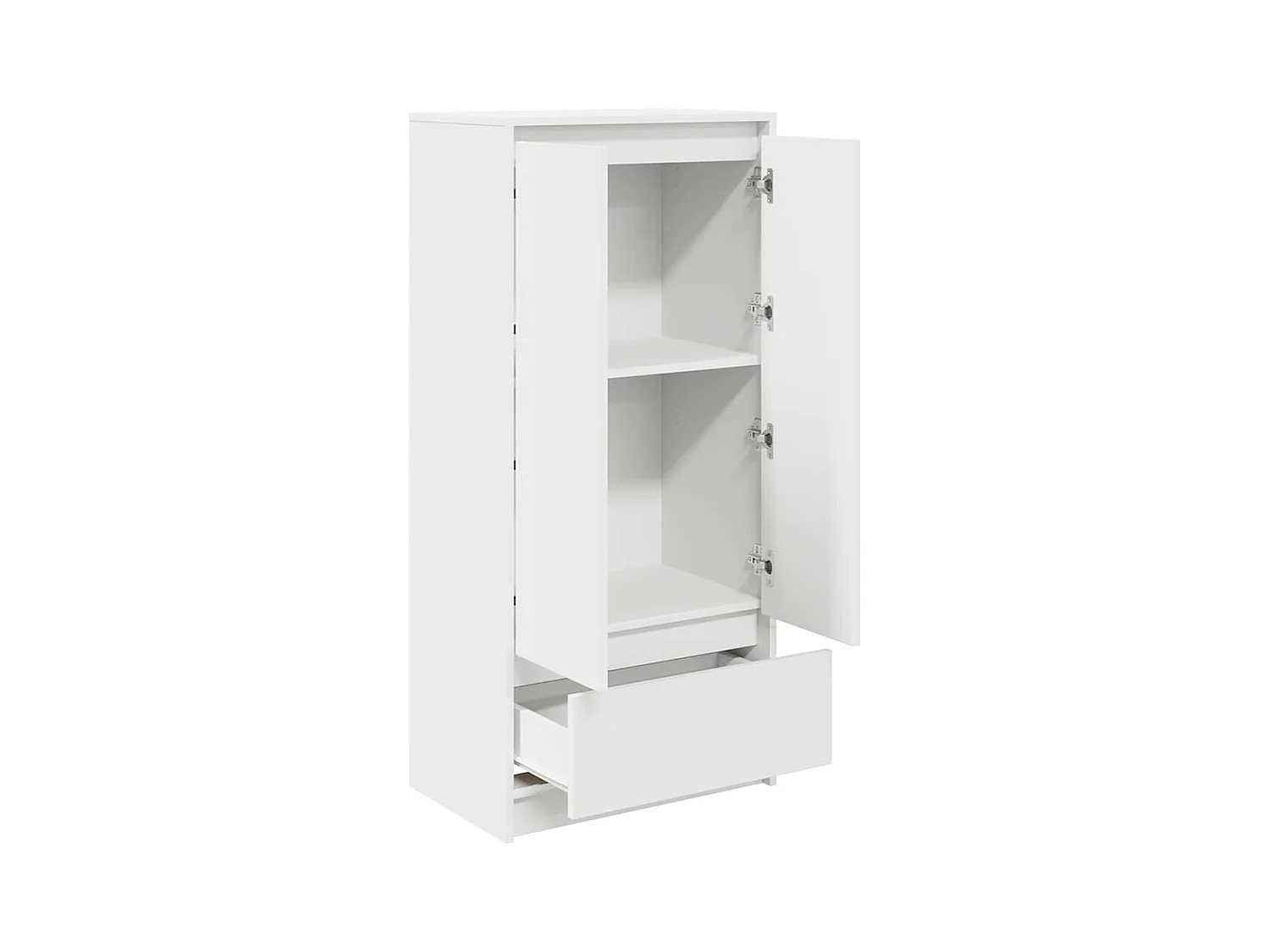 Armoire avec tiroir blanc 55,5x34x119,5 cm bois d'ingénierie