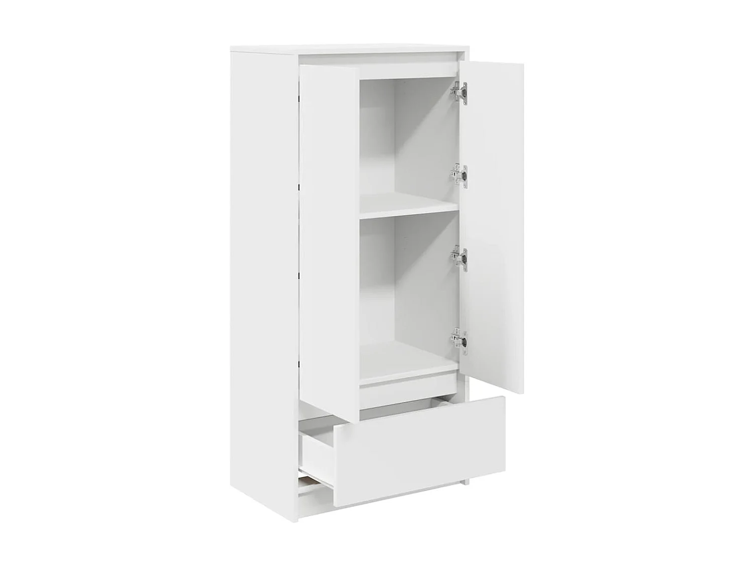 Armoire avec tiroir blanc 55,5x34x119,5 cm bois d'ingénierie