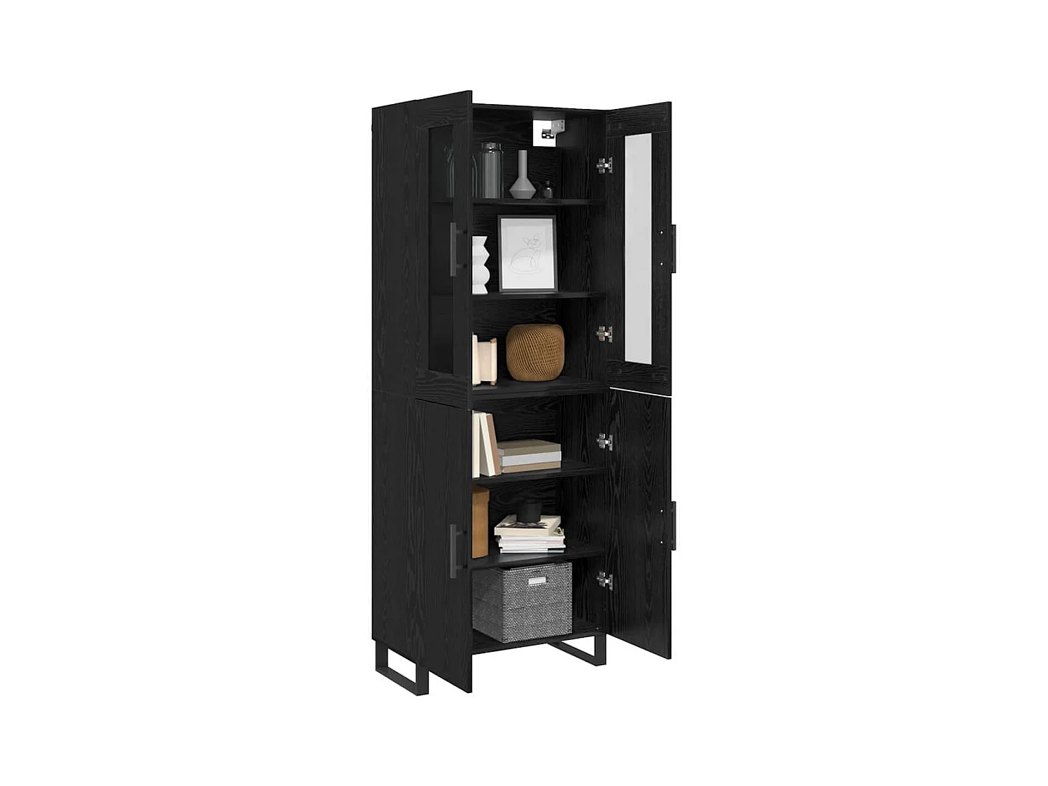 Haut Armoire Chêne noir 69,5 x 34 x 90 cm Bois d'ingénierie