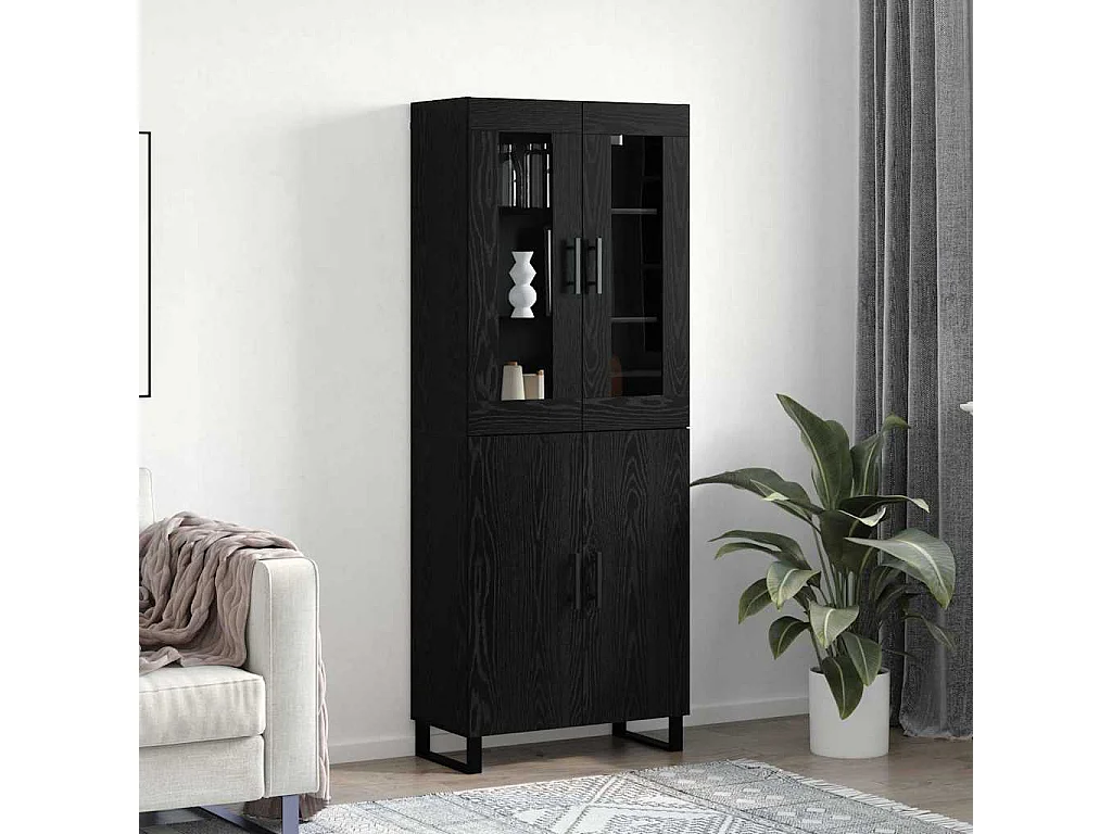 Haut Armoire Chêne noir 69,5 x 34 x 90 cm Bois d'ingénierie