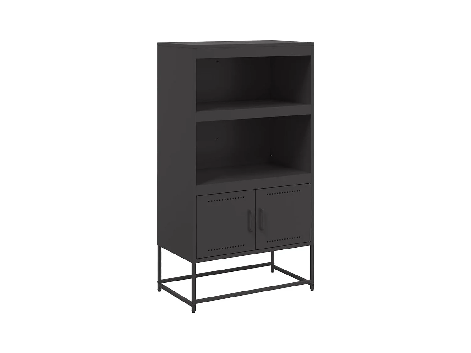 Buffet haut noir 68,5x38,5x123,5 cm acier