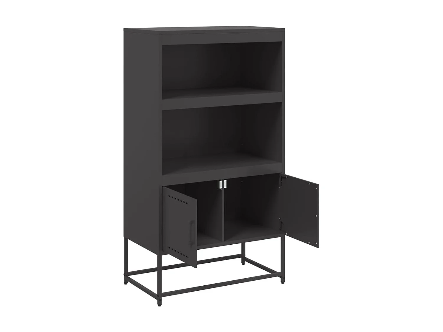 Buffet haut noir 68,5x38,5x123,5 cm acier
