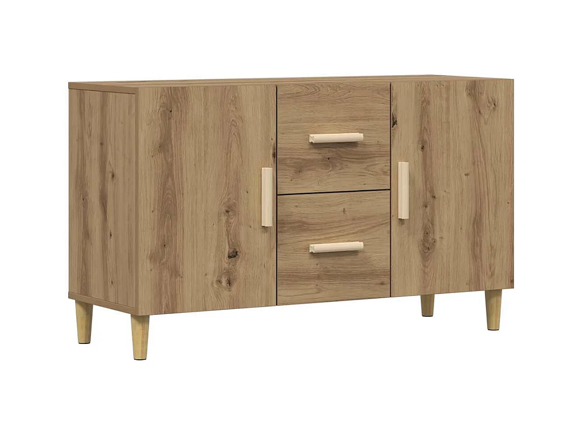 Buffet chêne artisanal 100x36x60 cm bois d'ingénierie