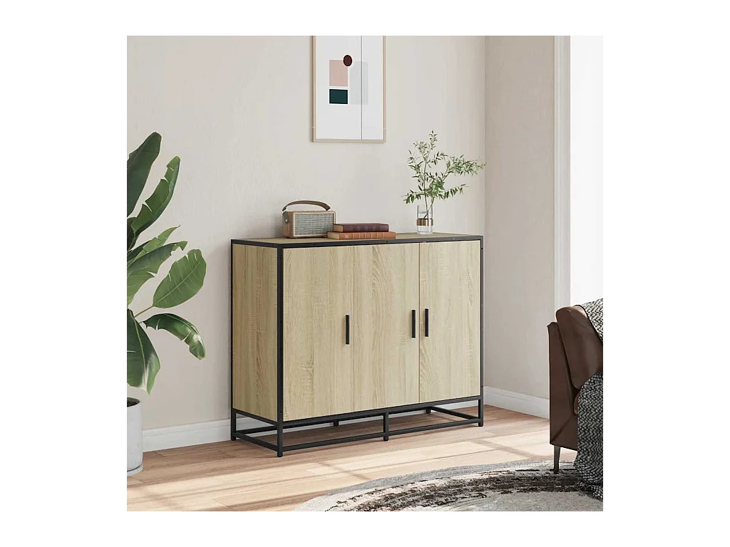 Sonoma eiken dressoir 94x35x76 cm bewerkt hout