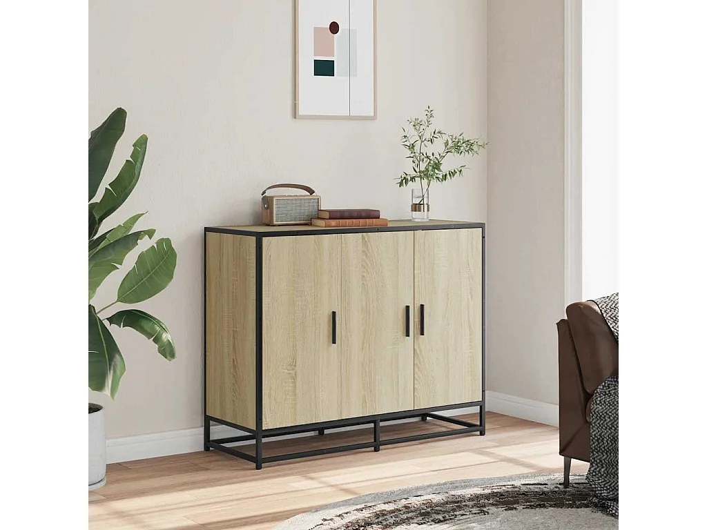 Sonoma eiken dressoir 94x35x76 cm bewerkt hout