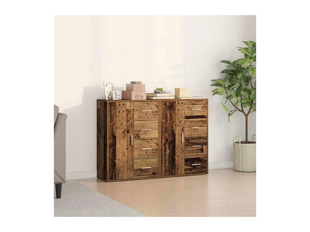Buffets 2 pcs Bois Ancien 60x31x84 cm Panneau de Bois