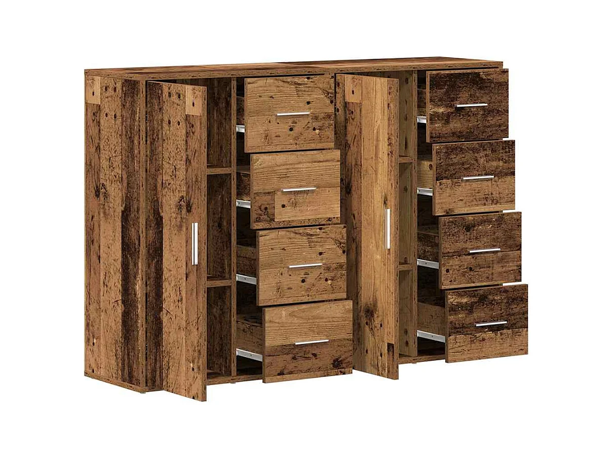 Buffets 2 pcs Bois Ancien 60x31x84 cm Panneau de Bois