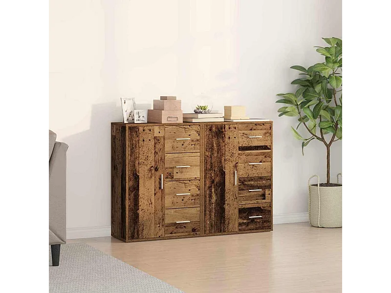 Buffets 2 pcs Bois Ancien 60x31x84 cm Panneau de Bois