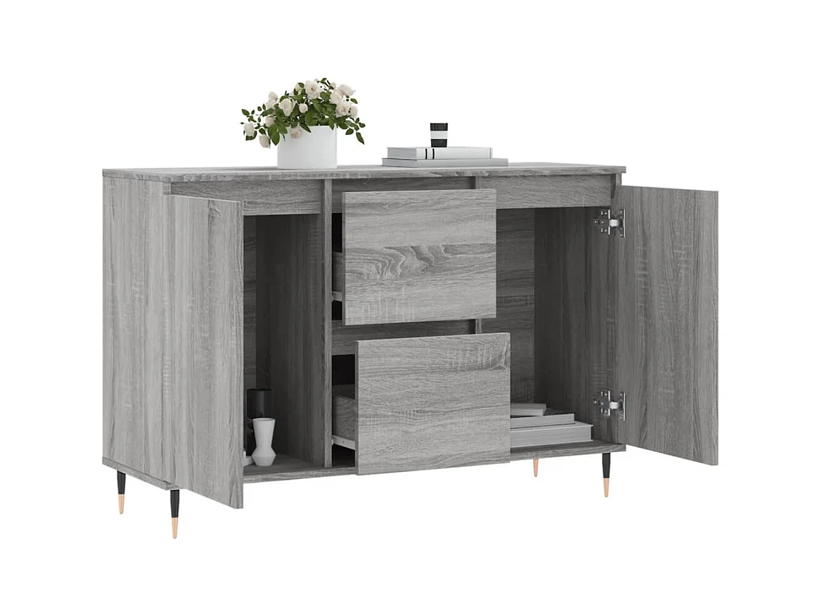 Buffet sonoma gris 104x35x70 cm bois d'ingénierie
