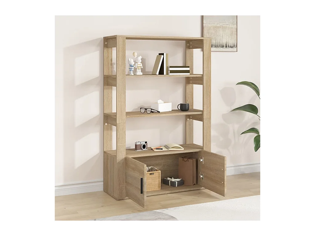 Buffet Chêne sonoma 80x30x119,5 cm Bois d'ingénierie