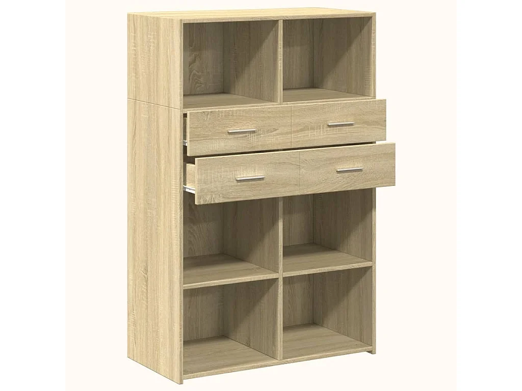 Credenza alta in rovere Sonoma 80x42,5x124 cm in legno ingegnerizzato