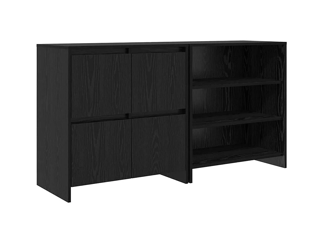 Buffet 2 pcs Chêne noir 70 x 41 x 75 cm Bois d'ingénierie