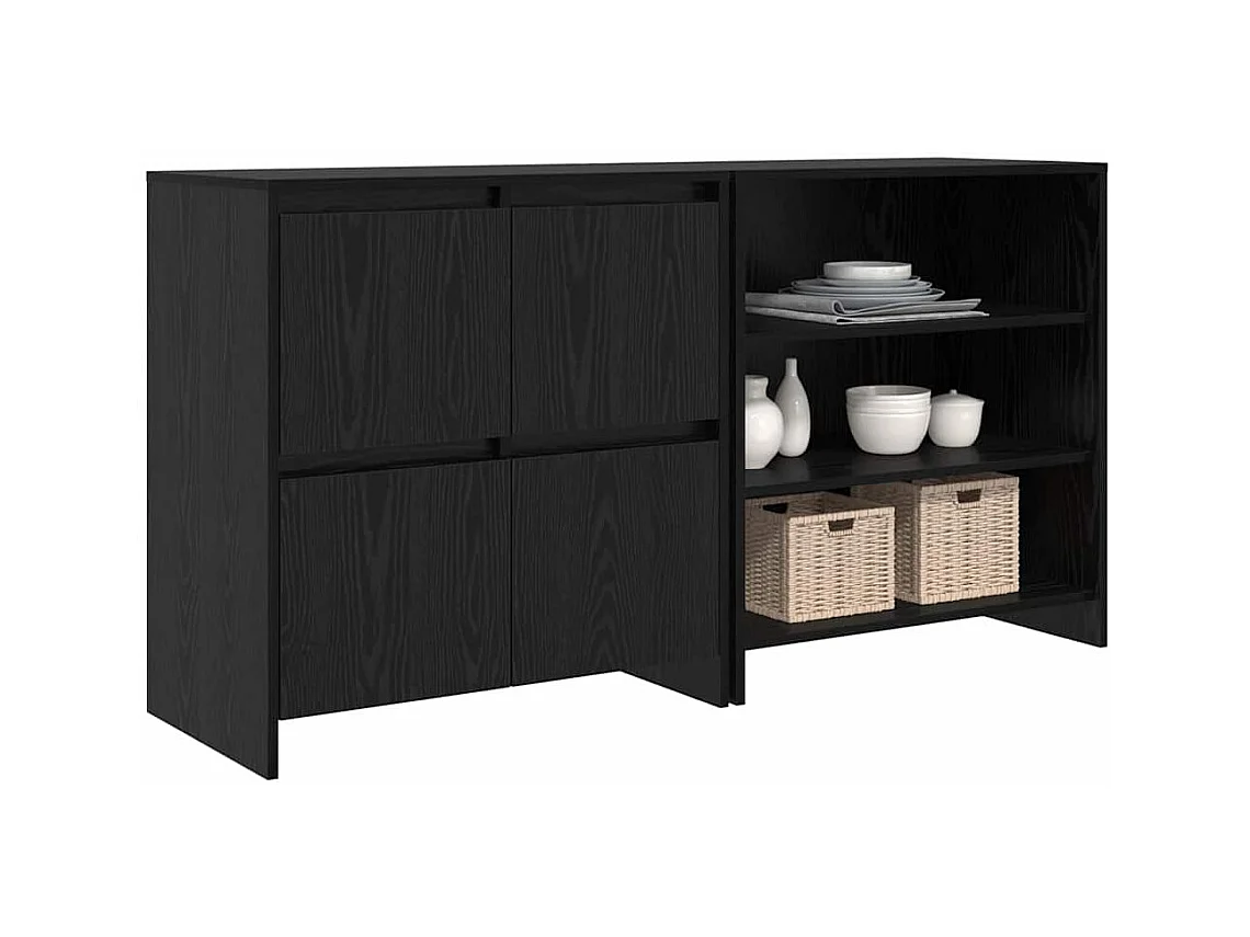 Buffet 2 pcs Chêne noir 70 x 41 x 75 cm Bois d'ingénierie