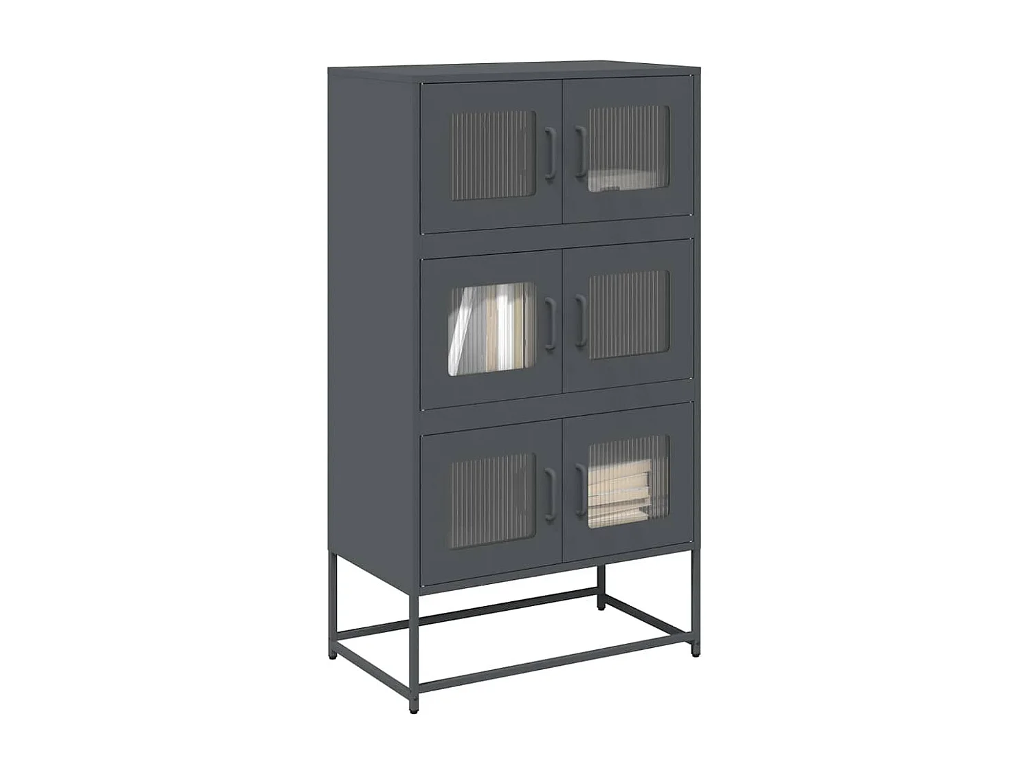 Buffet haut anthracite 68x39x123 cm acier