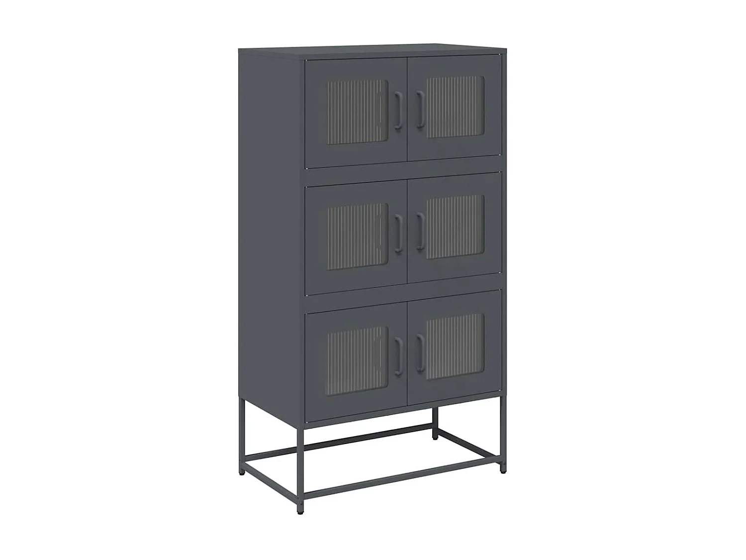 Buffet haut anthracite 68x39x123 cm acier
