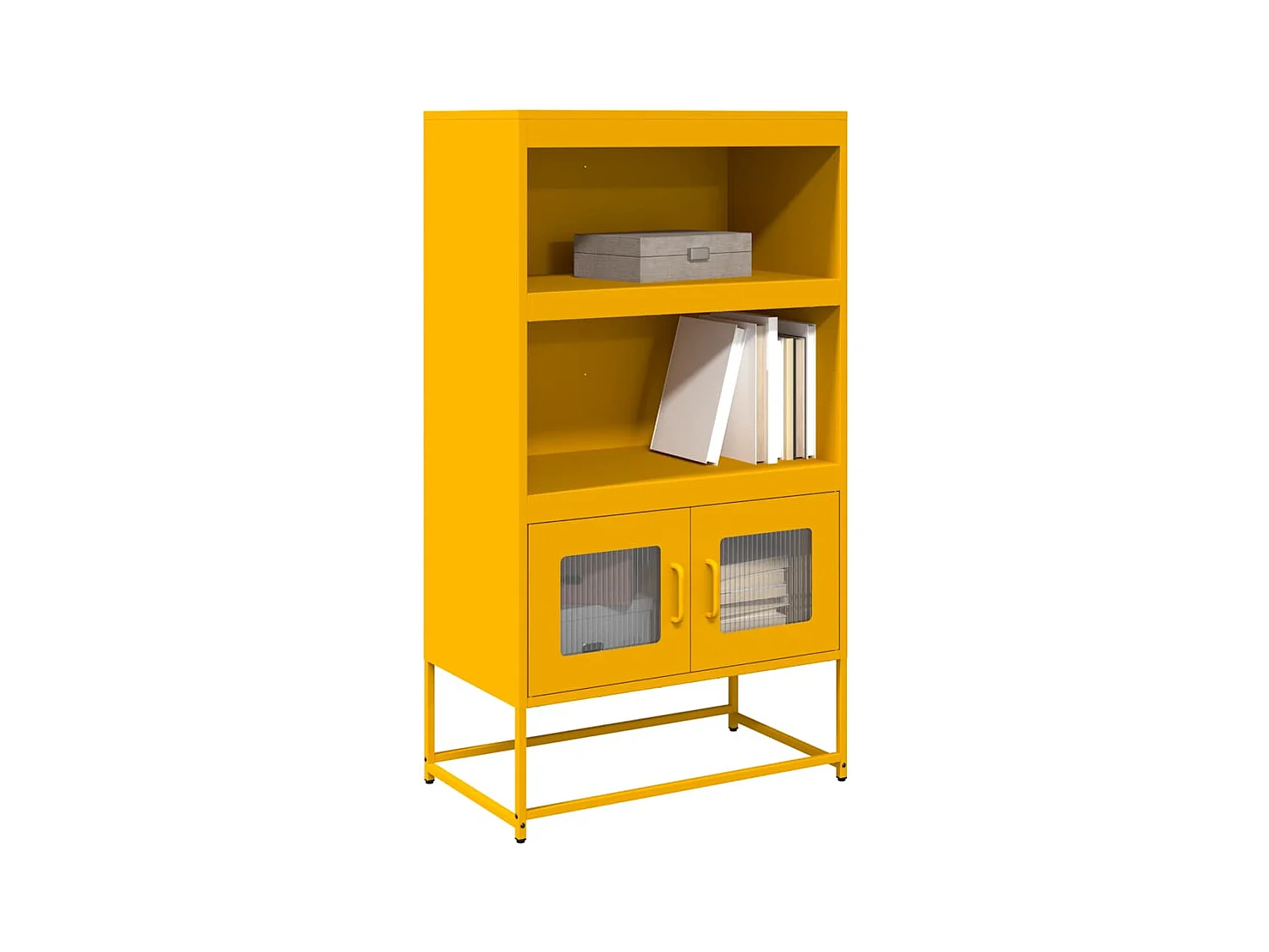 Buffet haut jaune moutarde 68x39x123 cm acier