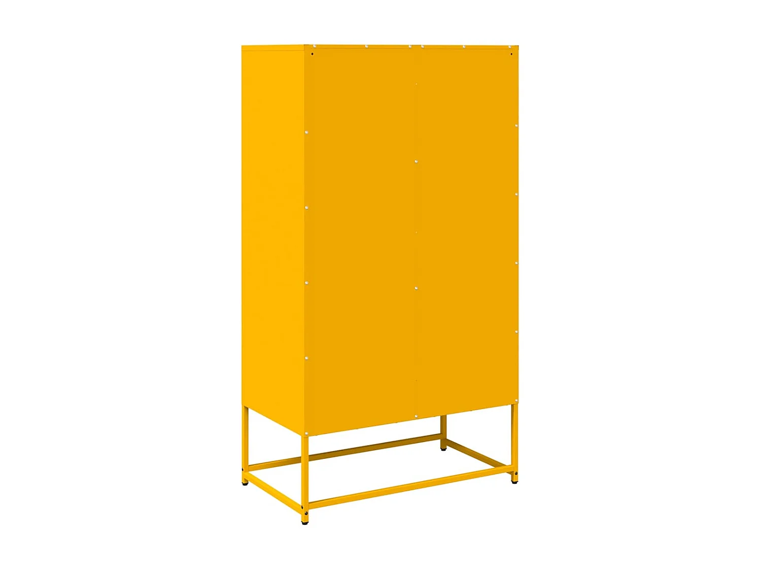 Mosterdgeel hoog dressoir 68x39x123 cm staal