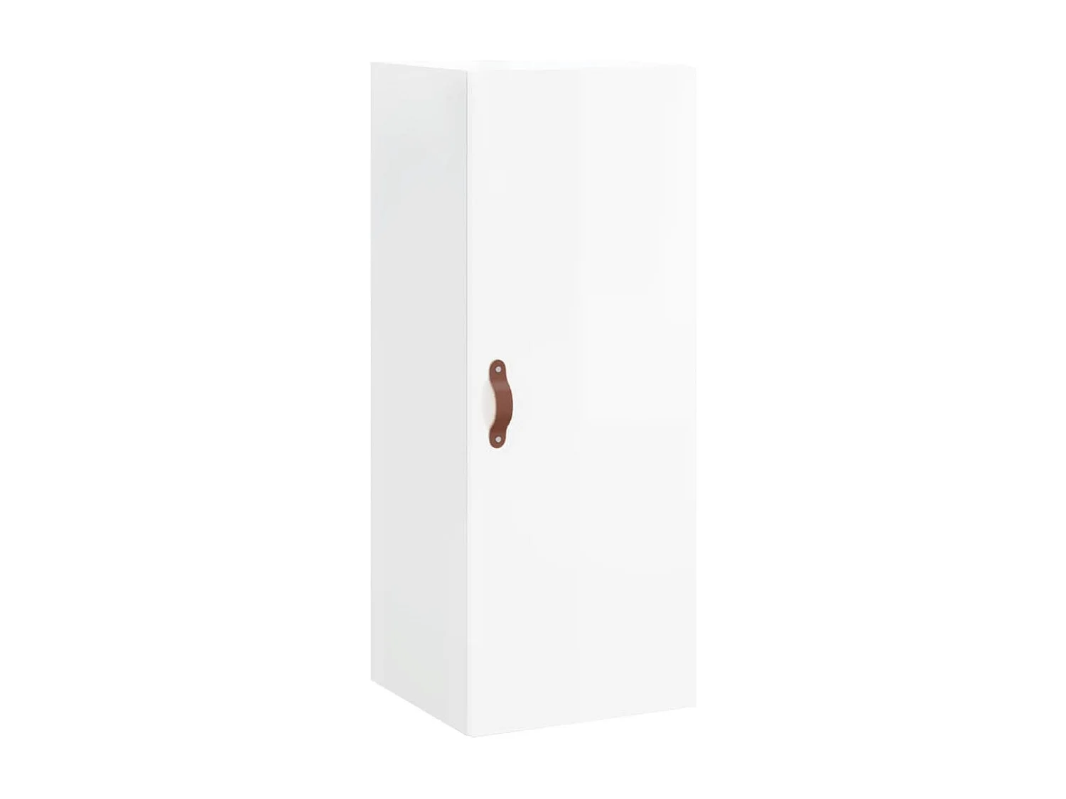 Buffet haut Blanc brillant 34,5x34x180 cm Bois d'ingénierie