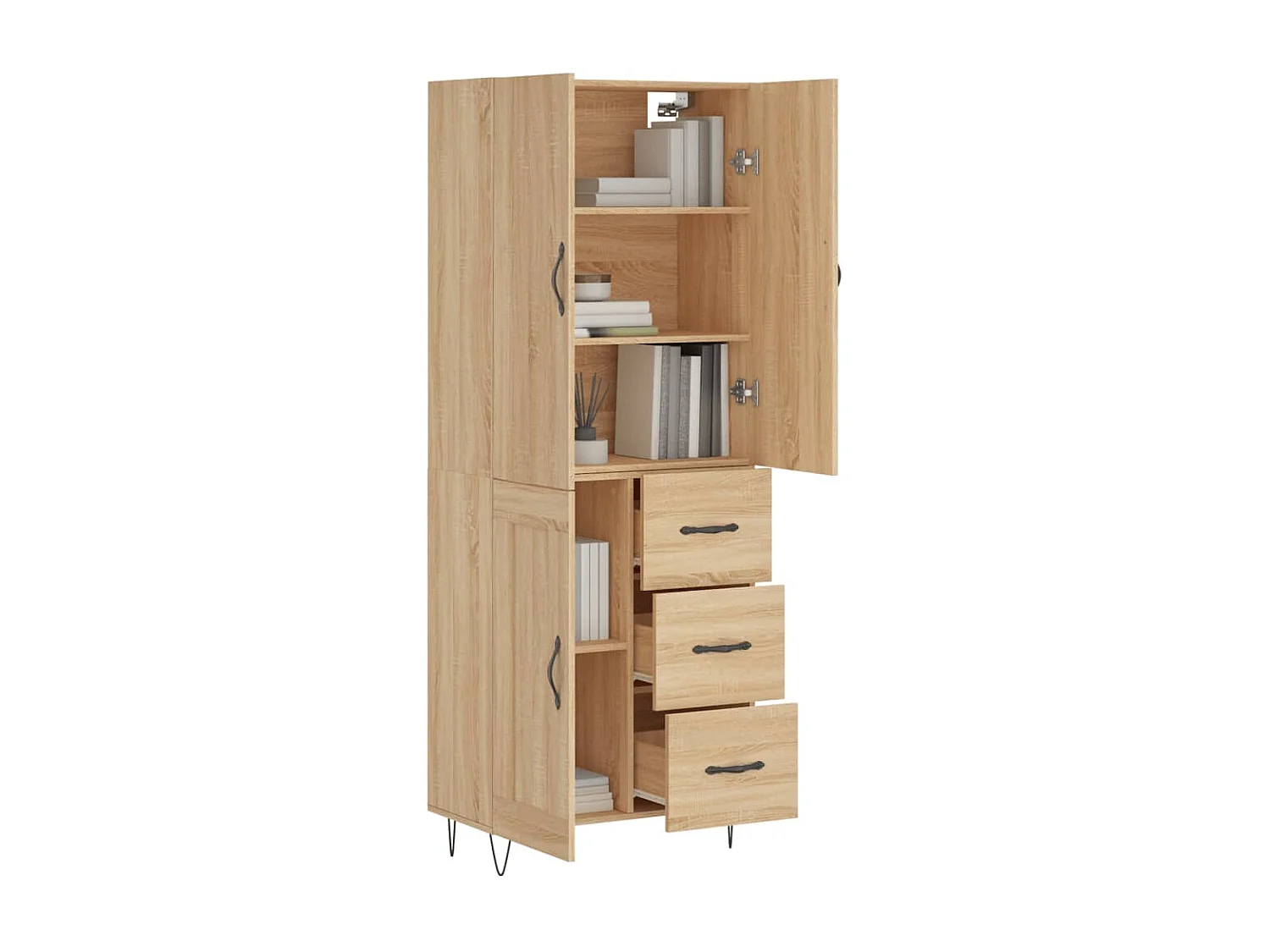 Buffet haut Chêne sonoma 69,5x34x180 cm Bois d'ingénierie