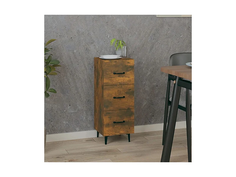 Buffet Chêne fumé 34,5x34x90 cm Bois d'ingénierie