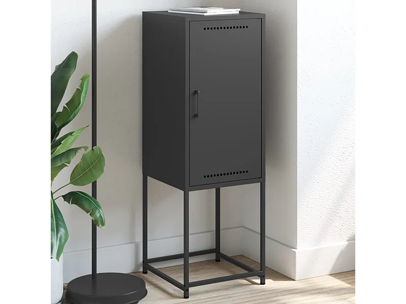 Buffet haut noir 36x39x107 cm acier