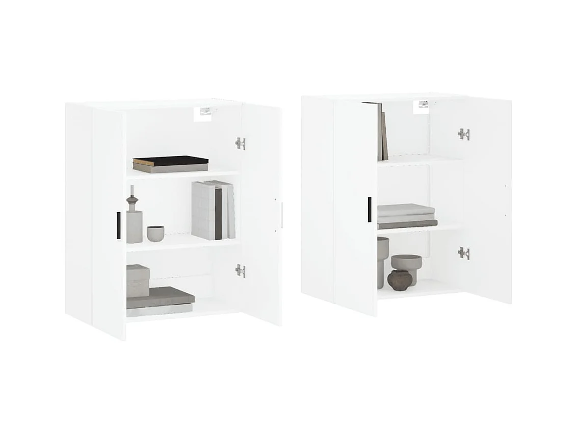 Armoires murales 2 pcs blanc 69,5x34x90 cm
